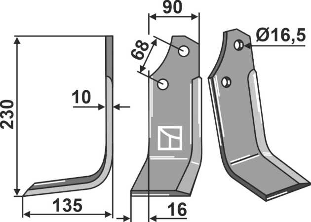 Fräsmesser 230x90mm, links